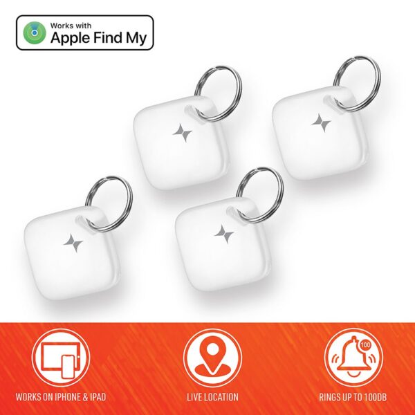 4 Pack Tag de localisation intelligent - Fonctionne avec Apple Find My