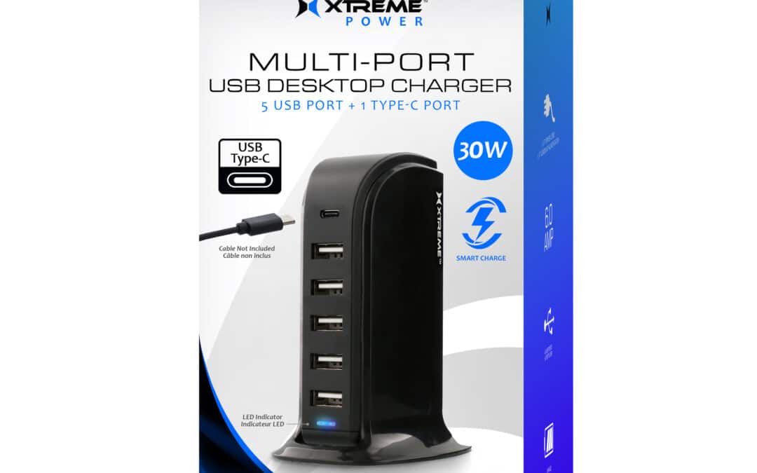 Station de recharge USB de bureau à ports multiples