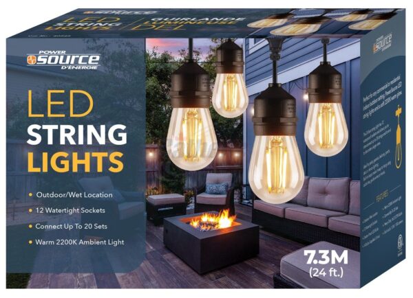 Brighten up your space with PowerSource LED string lights. Perfect for indoors and outdoors, they offer a soft glow.