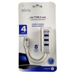 Concentrateur USB 3.1 Type-C à 4 Ports Type-A : Étendez les connexions de votre appareil USB Type-C avec ce concentrateur léger en plastique. Connectez jusqu'à 4 périphériques USB Type-A simultanément avec une vitesse de transfert allant jusqu'à 5 Gbps.