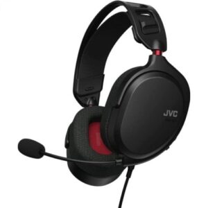 Wired GG-01-Q gaming headset from JVC, offering an immersive gaming experience with 40 mm speakers, detachable microphone with noise reduction, and memory foam cushions for optimum comfort. Ideal for PCs, consoles and mobile devices.