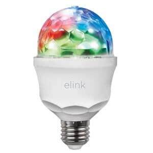 ELink EK1481 LED party bulb, 3W, 360° rotation, RGB patterns, life up to 1,000 hours, ideal for festive lighting.