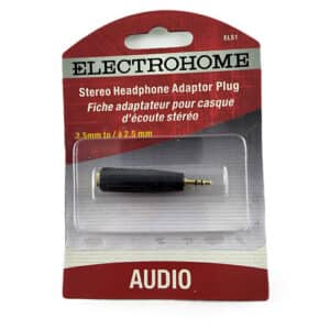 3.5mm Female to 2.5mm Stereo Male Adapter: Connect audio devices with different plugs. Compact and durable, it ensures high-quality audio transmission. Ideal for earphones and headphones.