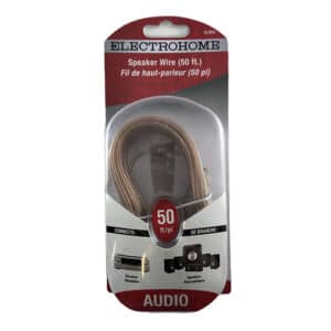 Fil de Haut-Parleurs 50 Pieds 24 AWG - ELS50 : Câble de haut-parleur en cuivre de 24 AWG, longueur 50 pieds, avec isolation en PVC pour une conduite audio optimale et une protection contre les interférences. Idéal pour les installations audio domestiques et professionnelles.