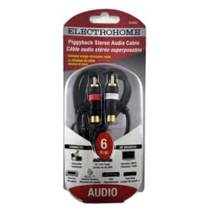 Câble RCA Superposable 6 Pieds - ELS563 : Prolongez vos connexions RCA avec ce câble de 6 pieds, doté de connecteurs RCA mâles à chaque extrémité. Idéal pour relier facilement deux câbles RCA, garantissant une transmission stable et claire des signaux audio et vidéo.