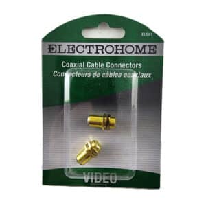 Coaxial Cable Union - Pack of 2. Ideal for extending or fixing coaxial cables. Stable connection with threaded connectors for easy installation.