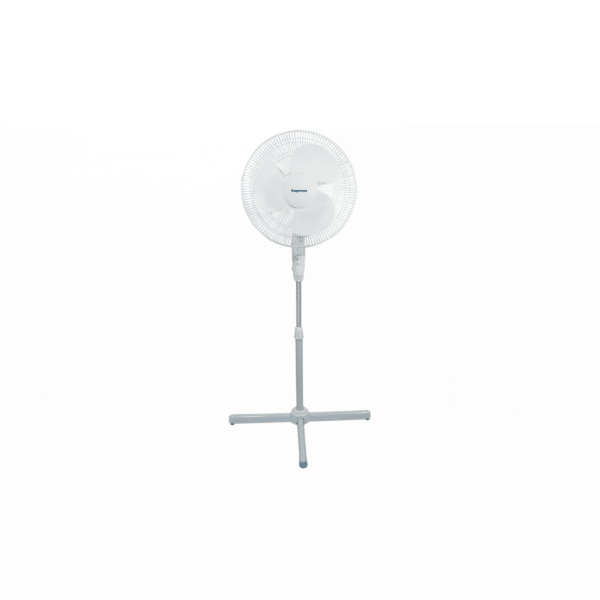 Découvrez le ventilateur sur pied Impress Im-716w de 16 pouces avec oscillation à 90 degrés et 3 vitesses. Parfait pour une circulation d'air efficace dans tout espace, avec un design moderne et une construction en aluminium robuste