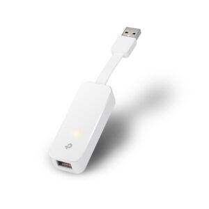 Découvrez l'Adaptateur USB 3.0 à RJ-45 Gigabit TL-UE300, une solution rapide et portable pour ajouter une connectivité Ethernet Gigabit à votre Ultrabook ou MacBook Air. Avec un design pliable et un transfert de données jusqu'à 1000 Mbps, il est idéal pour une utilisation en déplacement.