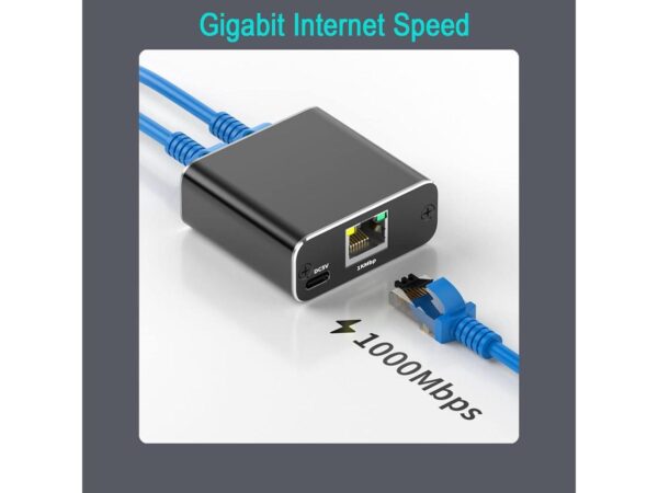 Répartiteur Ethernet Gigabit RJ45 1 à 2 ports, équipé d'un câble de charge USB de 80 cm, compatible avec Cat8/Cat7/Cat6/Cat5, offrant une vitesse de transfert de 1000 Mbps, idéal pour résoudre les problèmes de câblage insuffisant.