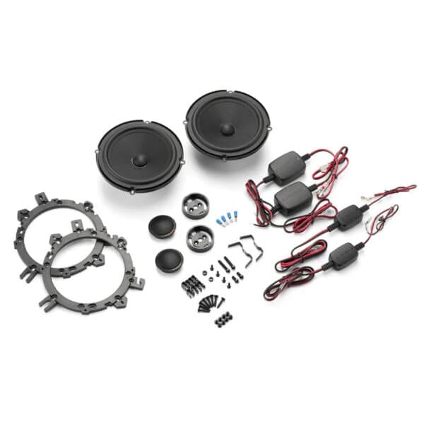 The C1-650se is a 6.5-inch 2-way component speaker system featuring silk dome tweeters for exceptional high-frequency clarity and optimized woofers for dynamic bass, perfect for car installations.