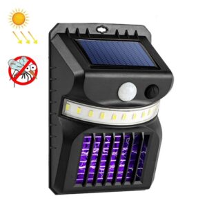 W792 solar wall-mounted mosquito light: Light up your outdoor space while keeping mosquitoes at bay. Equipped with white, yellow and violet LED beads, 1200 mAh battery, multiple lighting modes and weather protection.