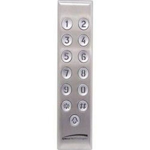 The Speco SG-WM200 waterproof mullion mount keypad, with backlit keys and 130 programmable users, is ideal for secure access control in both indoor and outdoor settings.