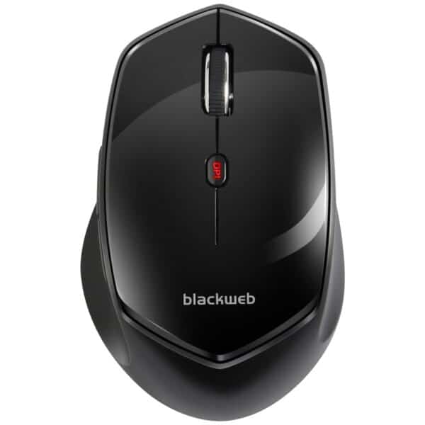 Souris sans fil Bluetooth et 2.4GHz Blackweb à 6 boutons, 5 modes DPI, capteur optique précis, récepteur Nano, compatible avec PC et tablettes.