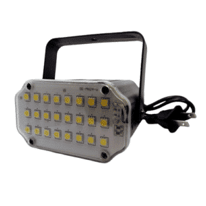 Mini stroboscope LED compact idéal pour créer une ambiance festive avec effet lumineux clignotant puissant.