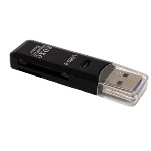 Lecteur de carte SD/Micro SD USB 3.0, transfert rapide de fichiers, compatible SD, SDHC, SDXC et Micro SD, compact et plug & play.