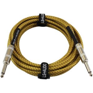 Câble 1/4'' mono mâle à mâle de 15 pieds, idéal pour instruments, pédales et amplificateurs avec signal fiable.