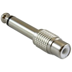 Adaptateur RCA femelle vers 1/4" TS mâle en métal, idéal pour convertir des connexions audio RCA en jack mono 1/4".