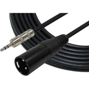 Câble XLR mâle vers 3.5mm stéréo de 6 pieds, idéal pour connecter un micro à une caméra, un PC ou un enregistreur audio.