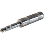 Connecteur 1/4'' TRS stéréo mâle pour câbles audio équilibrés, patch ou multipaires – idéal studio et scène.