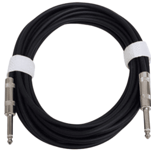 Câble audio 1/4" mono mâle à mâle de 20 pieds, idéal pour guitare, ampli ou effets, conçu pour une qualité sonore optimale.