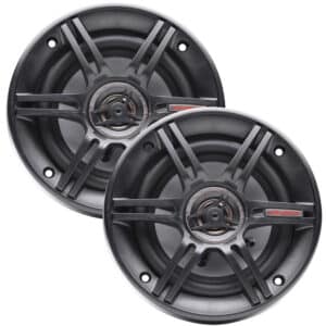 Crunch CS65CXS 6.5″ 3-way slim car speakers, 300W max power. Shallow mount design, powerful sound, and easy vehicle installation. 