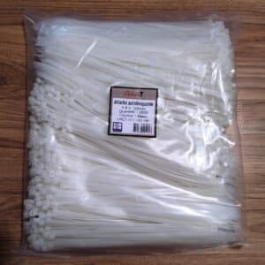 Attaches auto-bloquantes 280 mm noires (4.8x280), paquet de 1000, nylon 66 UL94V-2, résistantes 50 lbs, parfaites pour usage intensif.