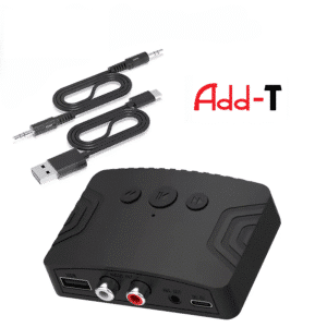 Transformez votre enceinte filaire ou autoradio avec ce récepteur audio Bluetooth 5.3 compact et puissant – connectivité RCA, AUX et USB pour musique sans fil.