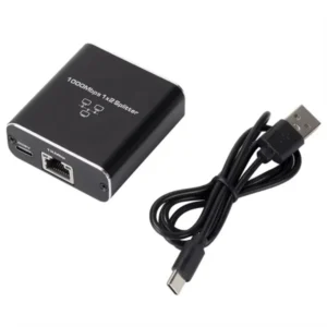 Répartiteur RJ45 1 vers 2 à 1000 Mbps – doublez une prise Ethernet pour connecter deux appareils en Gigabit. Câble d’alimentation USB inclus