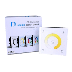 LTECH D2 – Panneau tactile LED DC12/24V, gradation jusqu’à 8 A, contrôle température de couleur, interface tactile haute précision.
