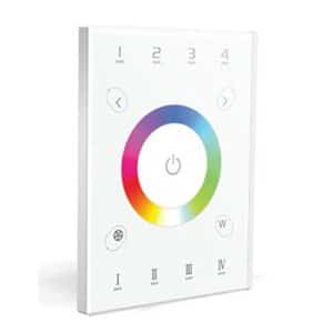 Panneau tactile UX7 pour DEL avec contrôle DMX512, RF et WiFi, gestion 4 zones, compatible RGB/RGBW et gradation 0-100 %.