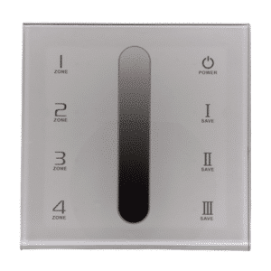 Contrôleur mural DEL D5 DMX512 à intensité ajustable 4 zones pour bandes LED 12V/24V, panneau tactile en verre trempé,