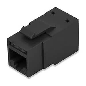 Connecteur modulaire RJ45 Cat6+ Belden RV6MJKUBK-S1 – REVConnect, contacts plaqués or, support Gigabit Ethernet 1000BASE-T, couleur noire.
