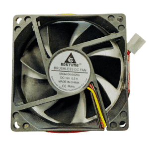 Ventilateur 12VDC GDSTIME 80x80x25mm, 0.2A, axial, fiable et silencieux pour le refroidissement électronique et informatique.