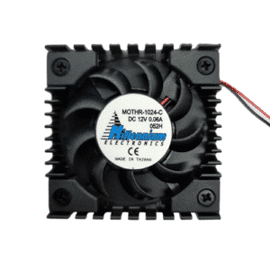 Ventilateur 12VDC MOTHR-1024-C 45x45x10mm avec connecteur 2 broches, compact et efficace pour le refroidissement électronique.