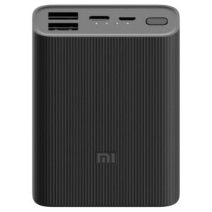 Batterie externe Mi Power Bank 3 Ultra Compact 10 000 mAh avec charge rapide 22,5 W, USB‑A/USB‑C, format ultra compact et multiple protection.