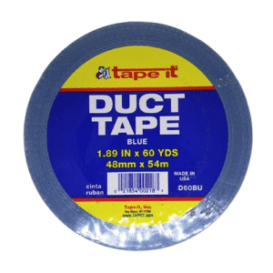 Ruban adhésif bleu (duct tape) Tape-It D60BU – toile résistante et adhésif haute adhérence, parfait pour codage couleur, bricolage et réparations.