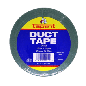 Ruban adhésif vert (duct tape) Tape-It D60GN – toile résistante et adhésif haute adhérence, parfait pour codage couleur, bricolage et réparations.