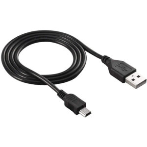 Câble Mini USB vers USB-A 0.8 mètre pour recharge et transfert de données. Compatible avec caméras, GPS, disques externes et appareils Mini USB.