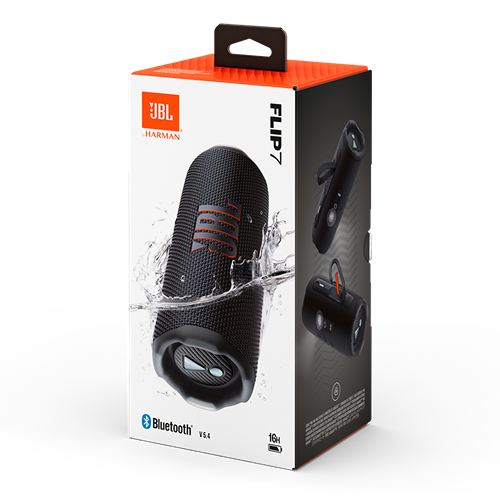 Enceinte Bluetooth portable JBL Flip 7 – Noir : son puissant et équilibré, étanche IP68, Bluetooth 5.4 et jusqu’à ~14 h d’autonomie — idéale pour maison ou extérieur.