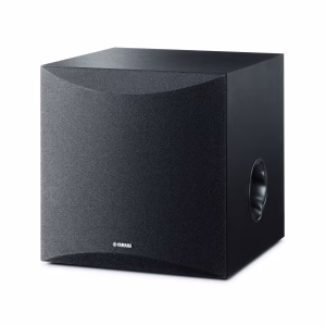 Caisson de basses actif Yamaha NS-SW050 8″ avec technologie Twisted Flare Port et Advanced YST II pour des basses puissantes et précises, idéal pour home cinéma.