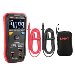 Multimètre numérique portable UNI-T UT123D avec True RMS, détection NCV, mesure AC/DC jusqu’à 600 V, résistance, courant et capacité – idéal pour usage domestique, auto et professionnel.