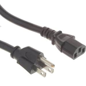 Câble d’alimentation 14 AWG 8 pieds NEMA 5-15P à C13, robuste et fiable pour ordinateurs et équipements électroniques.