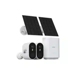 Caméras de sécurité AOSU C7P-2H 2K solaires (2 unités) avec stockage local 32GB, détection intelligente, vision nocturne et Wi-Fi sans fil.