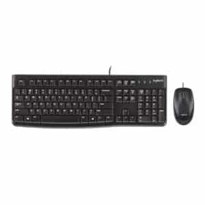 Logitech MK120 Wired USB Keyboard and Mouse Set. Reliable, comfortable, and spill-resistant—perfect for the office and home. 