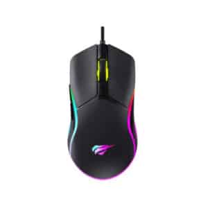 Havit MS1029 RGB 7200 DPI Wired USB Gaming Mouse. Ergonomic design, 6 buttons, and RGB lighting—ideal for gaming and office use. 