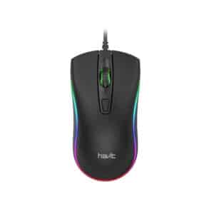 Souris gaming Havit HV-MS72 USB optique 1200 DPI avec LED colorées. Compacte, simple et idéale pour gaming et usage quotidien.
