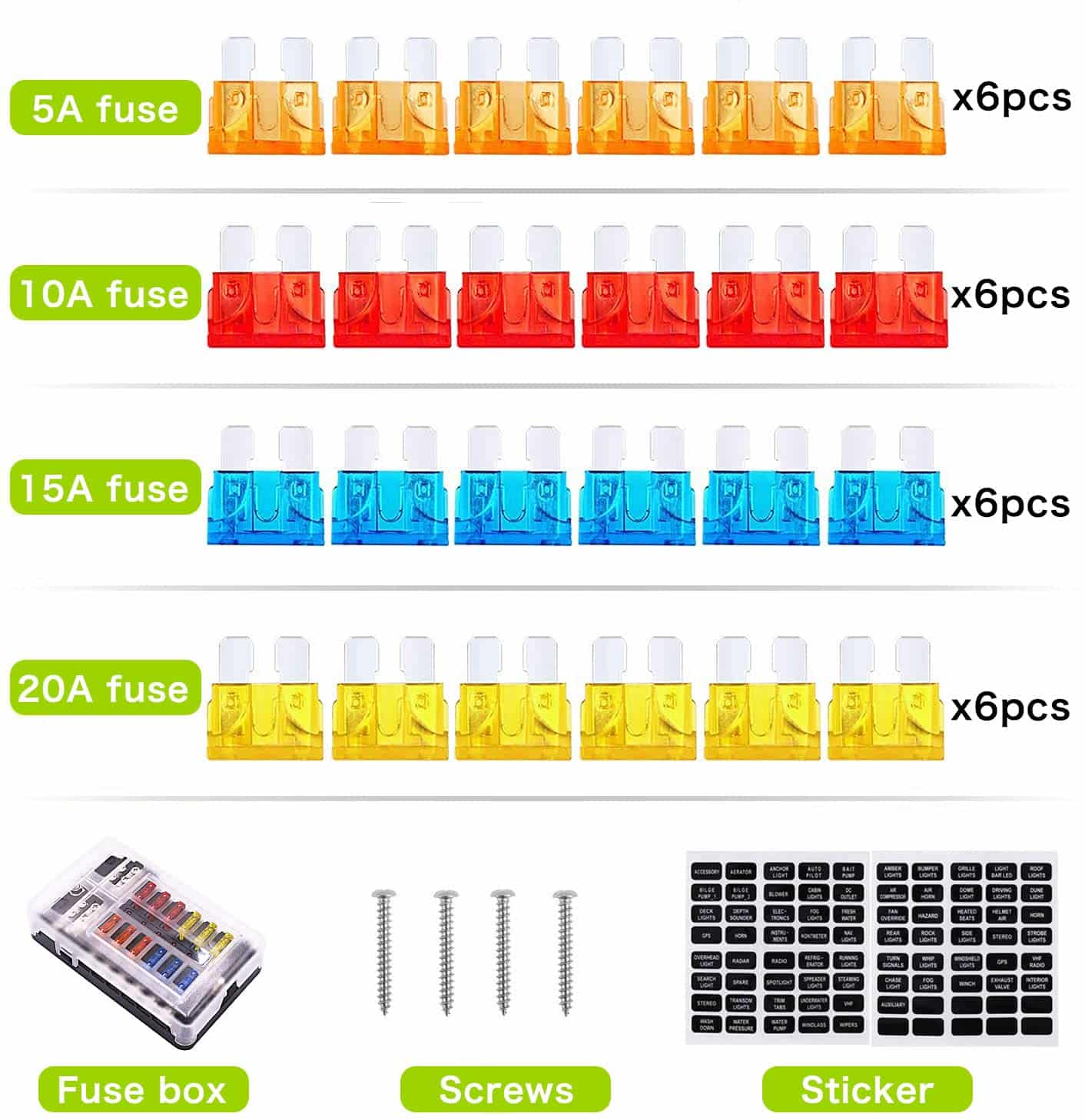 Bornier porte-fusible – Bloc à fusibles avec indicateur LED 12V / 24V