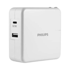 Chargeur mural USB-A + USB-C 67.5W DLP2607Q/37 avec charge rapide, design pliable, compatible smartphones, tablettes et laptops.