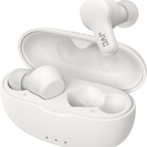 JVC HA-A7T2-W : écouteurs true wireless blancs avec Bluetooth 5.3, IPX4, 24 h d’autonomie et recharge rapide.