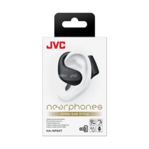 JVC HA-NP50T : écouteurs ouverts sans fil Bluetooth 5.3 avec 38 h d’autonomie, multipoint, IPX4 et son 16 mm.